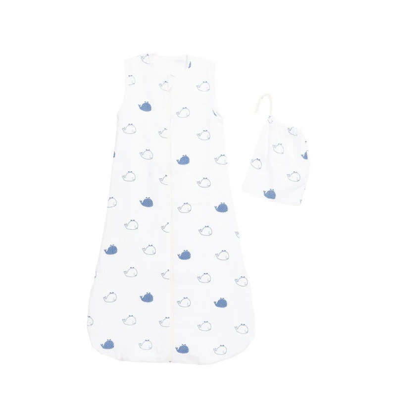 Gigoteuse Lange En Coton Bio 100cm SAUTHON Blue Baleine