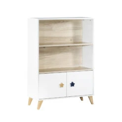 Bibliothèque 2 Portes Oslo SAUTHON Poignées étoiles