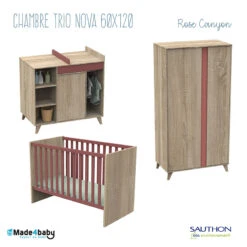 Chambre Trio Avec Lit 60x120 SAUTHON Nova Rose Canyon
