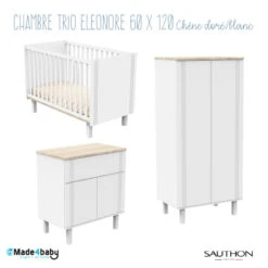 Chambre Trio Avec Lit 60x120 SAUTHON Eléonore Blanc