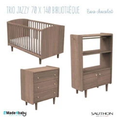 Chambre Trio Avec Lit 70x140 Et Bibliothèque SAUTHON Jazzy