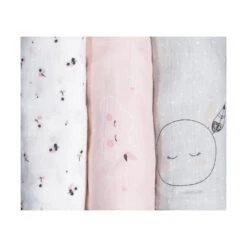 Lot De 3 Langes En Coton Bio SAUTHON Miss Fleur De Lune