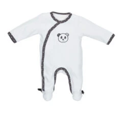 Pyjama En Velours 1mois Blanc SAUTHON Chao Chao