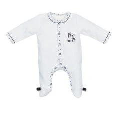 Pyjama En Velours 3mois Blanc/noir SAUTHON Chao Chao