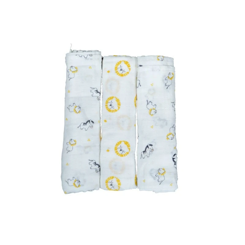 Lot De 3 Langes 70x70cm SAUTHON Pluche Et Pompon â Image 2