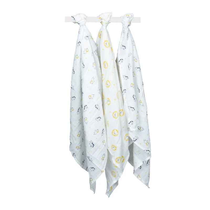 Lot De 3 Langes 70x70cm SAUTHON Pluche Et Pompon